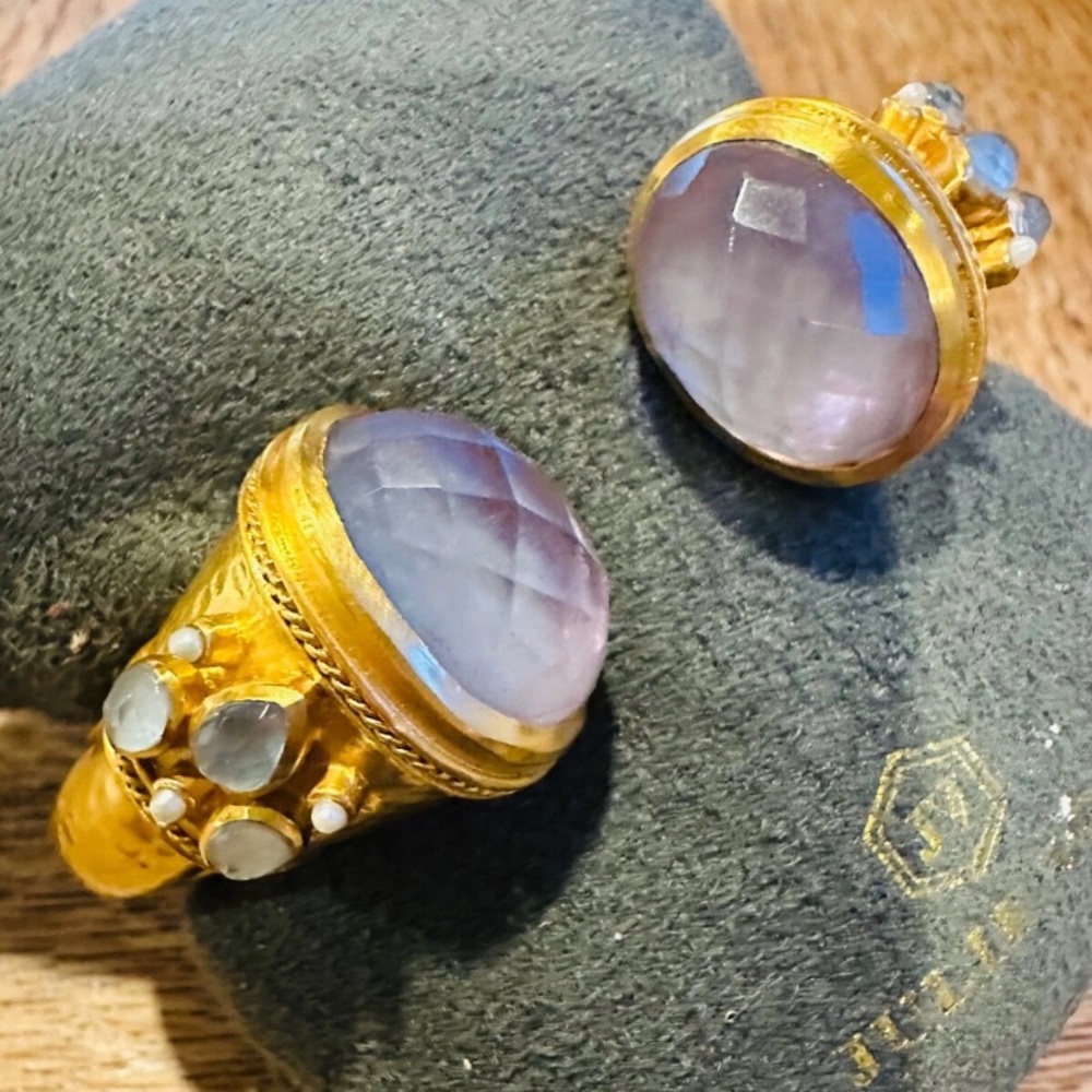 Julie Vos Cannes Cuff Bracelet - Elegant Gold and Lavender